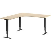 L-shaped, L-shaped, WxD 1800 x 2000 mm, birch/black, left