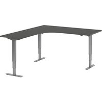 L-shaped, L-shaped, WxD 1800 x 2000 mm, dark grey/silver, left
