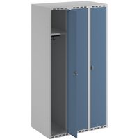 3 compartments, 3 compartments, light grey / brilliant blue, W 900 mm, flat roof shape, padlock