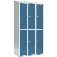 3 compartments, 3 compartments, light grey / brilliant blue, W 900 mm, 3 compartments, sloping roof shape, padlock