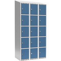 3 compartments, 3 compartments, light grey / brilliant blue, W 900 mm, 3 compartments, sloping roof shape, padlock