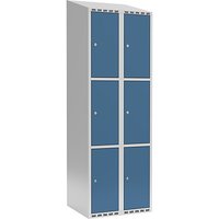 2 compartments, 2 compartments, light grey / brilliant blue, W 600 mm, 2 compartments, sloping roof shape, cylinder lock