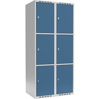 2 compartments, 2 compartments, light grey / brilliant blue, W 800 mm, 2 compartments, flat roof shape, padlock