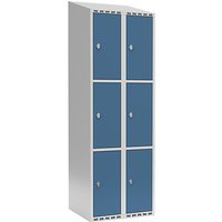 2 compartments, 2 compartments, light grey / brilliant blue, W 600 mm, 2 compartments, sloping roof shape, padlock