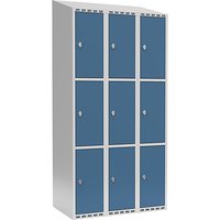 3 compartments, 3 compartments, light grey / brilliant blue, W 900 mm, 3 compartments, sloping roof shape, padlock