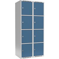 2 compartments, 2 compartments, light grey / brilliant blue, W 800 mm, 2 compartments, flat roof shape, padlock