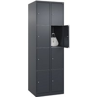 C+P 2 compartments, 2 compartments, grey, W 600 mm, 8 compartments, with floor glides