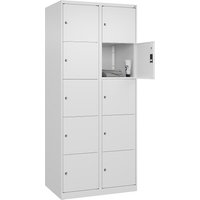 C+P 2 compartments, 2 compartments, traffic white, W 800 mm, 10 compartments, with floor glides