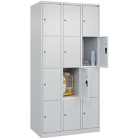 C+P 3 compartments, 3 compartments, light grey, W 900 mm, 12 compartments, with floor glides