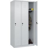 C+P 3 compartments, 3 compartments, light grey, W 900 mm, with floor glides, rotary bolt