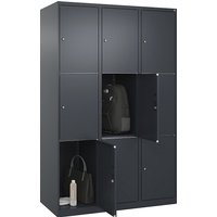 C+P 3 compartments, 3 compartments, grey, W 1200 mm, 9 compartments, with floor glides