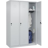 C+P 3 compartments, 3 compartments, light grey, W 1200 mm, with floor glides, rotary bolt