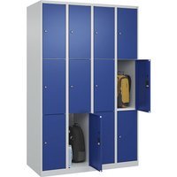 C+P 4 compartments, 4 compartments, light grey/gentian blue, W 1200 mm, 12 compartments, with floor glides