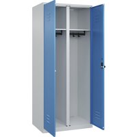 C+P 1 compartment, 1 compartment, light grey/light blue, HxW 1850 x 800 mm, with floor glides, rotary bolt