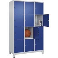 C+P 3 compartments, 3 compartments, light grey/gentian blue, W 1200 mm, 12 compartments, with feet