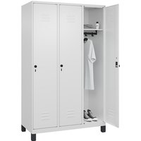 C+P 3 compartments, 3 compartments, traffic white, W 1200 mm, with feet, rotary bolt
