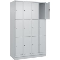 C+P 4 compartments, 4 compartments, light grey, W 1200 mm, 12 compartments, with base plinth