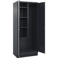 C+P 1 compartment, centre partition, short model, 1 compartment, centre partition, short model, grey, W 800 mm, with base plinth, rotary bolt