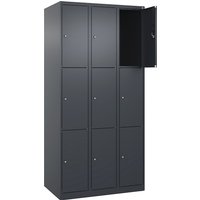 3 compartments, 3 compartments, grey, W 900 mm, 9 compartments, with floor glides, cylinder lock
