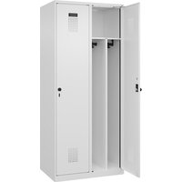 2 compartments, partition, short model, 2 compartments, partition, short model, white, W 800 mm, with floor glides, security rotary bolt