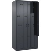 3 compartments, 3 compartments, grey, W 900 mm, 6 compartments, with floor glides, security rotary bolt