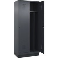2 compartments, partition, short model, 2 compartments, partition, short model, grey, W 800 mm, with base plinth, cylinder lock