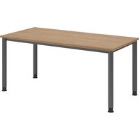 HxD 685 – 810 x 800 mm, 4 round tubular legs, HxD 685 - 810 x 800 mm, 4 round tubular legs, width 1600 mm, graphite / walnut