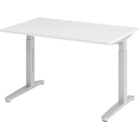 eurokraft pro height adjustable 650 – 850 mm, height adjustable 650 - 850 mm, width 1200 mm, white / aluminium silver