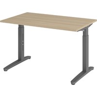 eurokraft pro height adjustable 650 – 850 mm, height adjustable 650 - 850 mm, width 1200 mm, oak / graphite