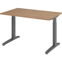 eurokraft pro height adjustable 650 – 850 mm, height adjustable 650 - 850 mm, width 1200 mm, walnut finish / graphite