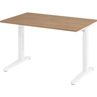 eurokraft pro height adjustable 650 – 850 mm, height adjustable 650 - 850 mm, width 1200 mm, walnut finish / white