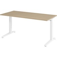 eurokraft pro height adjustable 650 – 850 mm, height adjustable 650 - 850 mm, width 1600 mm, oak / white