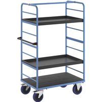 eurokraft pro 2 side panels, 2 side panels, platform LxW 975 x 700 mm, 3 shelves, with raised edge, fully elastic
