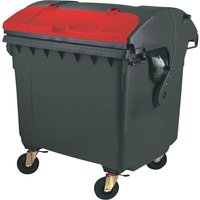 capacity 1100 L, with round lid, capacity 1100 L, with round lid, anthracite/red