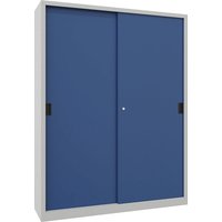 height , solid sheet metal doors, height , solid sheet metal doors, WxD 1500 x , with divider and 2 x 4 shelves, door gentian
