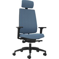 Dauphin with counterpressure adjustment, with counterpressure adjustment, upholstered backrest in water blue, headrest