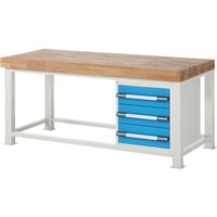 eurokraft pro 3 drawers, 3 drawers, WxD 2000 x 900 mm, load capacity 4500 kg