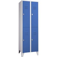 Wolf 2 compartments, 2 compartments, light grey/light blue, width 600 mm, flat roof shape