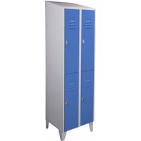 Wolf 2 compartments, 2 compartments, light grey/light blue, width 600 mm, sloping roof shape