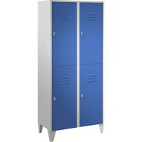 Wolf 2 compartments, 2 compartments, light grey/light blue, width 800 mm, flat roof shape