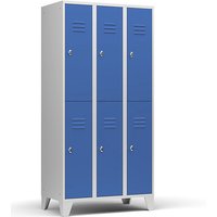 Wolf 3 compartments, 3 compartments, light grey/light blue, width 900 mm, flat roof shape
