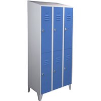 Wolf 3 compartments, 3 compartments, light grey/light blue, width 900 mm, sloping roof shape