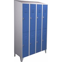Wolf 4 compartments, 4 compartments, light grey/light blue, width 1200 mm, sloping roof shape