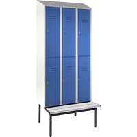 Wolf 3 sections, 3 sections, light grey/light blue, width 900 mm, sloping roof shape