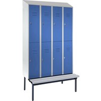 Wolf 4 sections, 4 sections, light grey/light blue, width 1200 mm, sloping roof shape