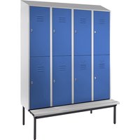 Wolf 4 sections, 4 sections, light grey/light blue, width 1600 mm, sloping roof shape