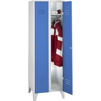 Wolf 2 compartments, 2 compartments, light grey/light blue, width 600 mm, flat roof shape