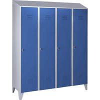 Wolf 4 compartments, 4 compartments, light grey/light blue, width 1600 mm, sloping roof shape