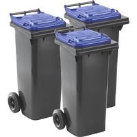 capacity 3 x 80 l litres, capacity 3 x 80 l litres, charcoal, blue lid