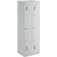 eurokraft basic 2 compartments, 2 compartments, light grey, width 600 mm, rotary bolt